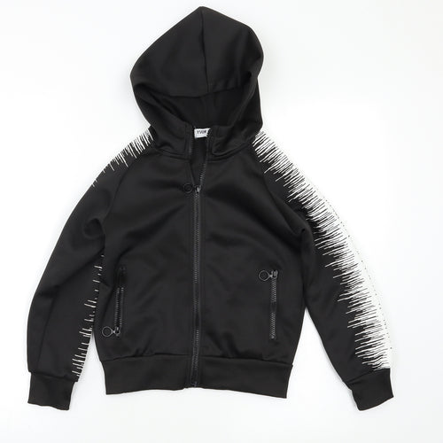 Yvon Fashion Boys Black   Full Zip Hoodie Size 6 Years