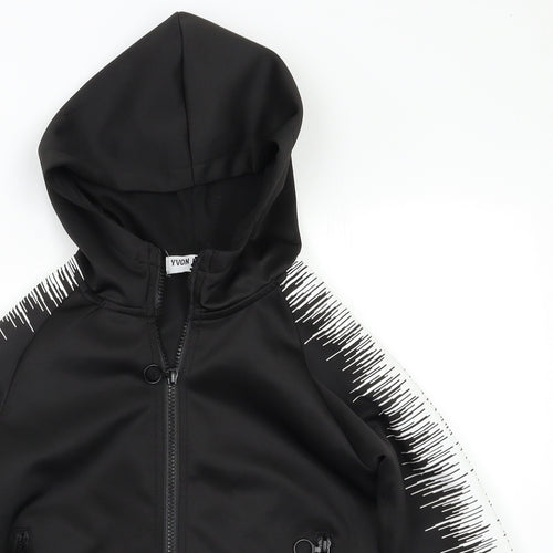 Yvon Fashion Boys Black   Full Zip Hoodie Size 6 Years