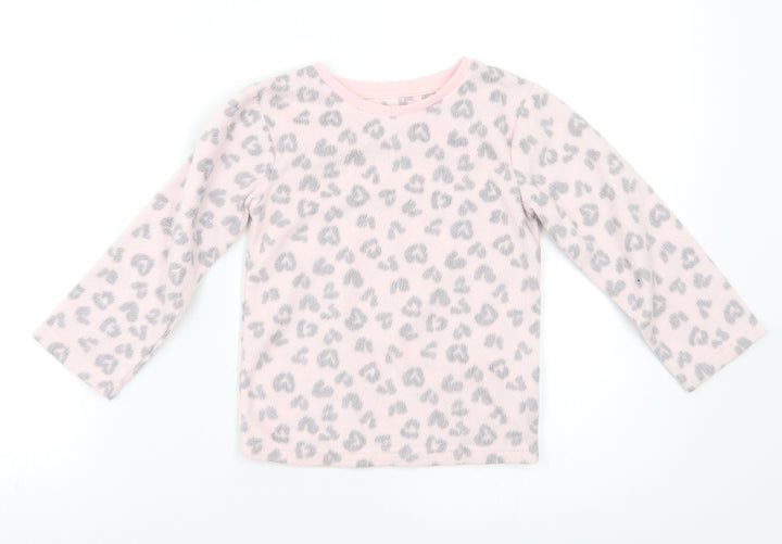 F&F Girls Pink Animal Print Top Pyjama Top Size 3-4 Years