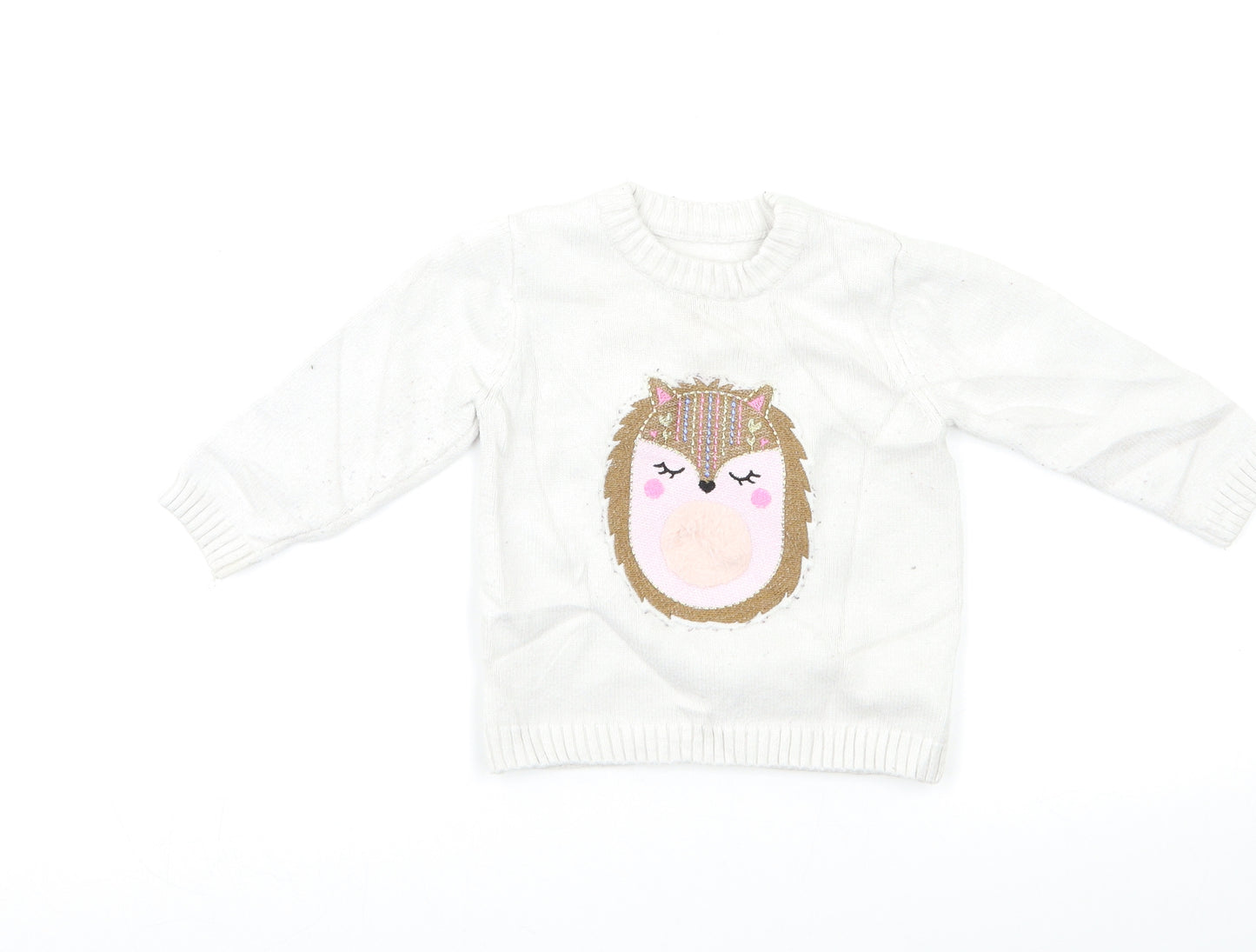 Preworn Baby White   Pullover Jumper Size 9-12 Months
