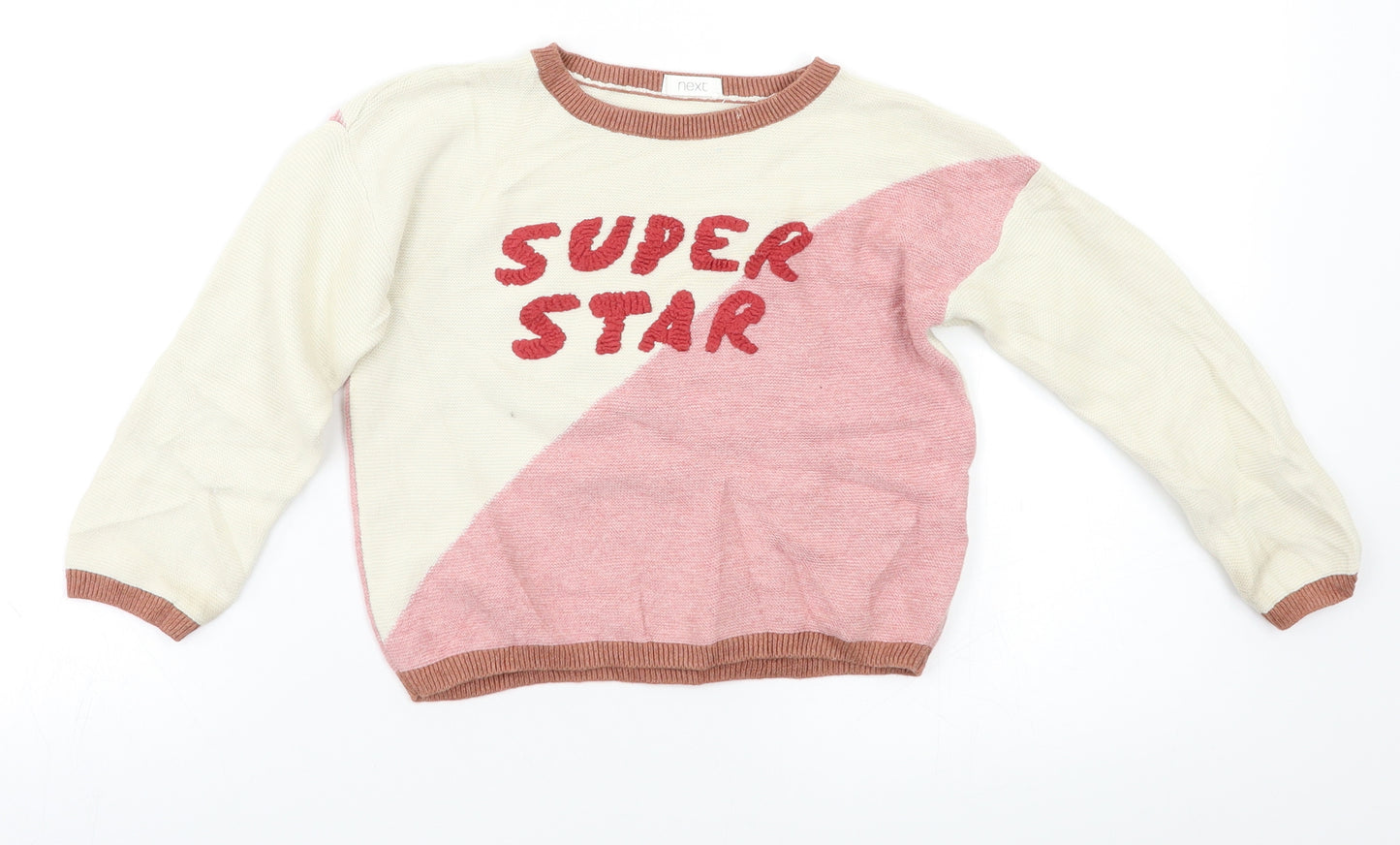 NEXT Girls Multicoloured Colourblock  Pullover Jumper Size 3-4 Years