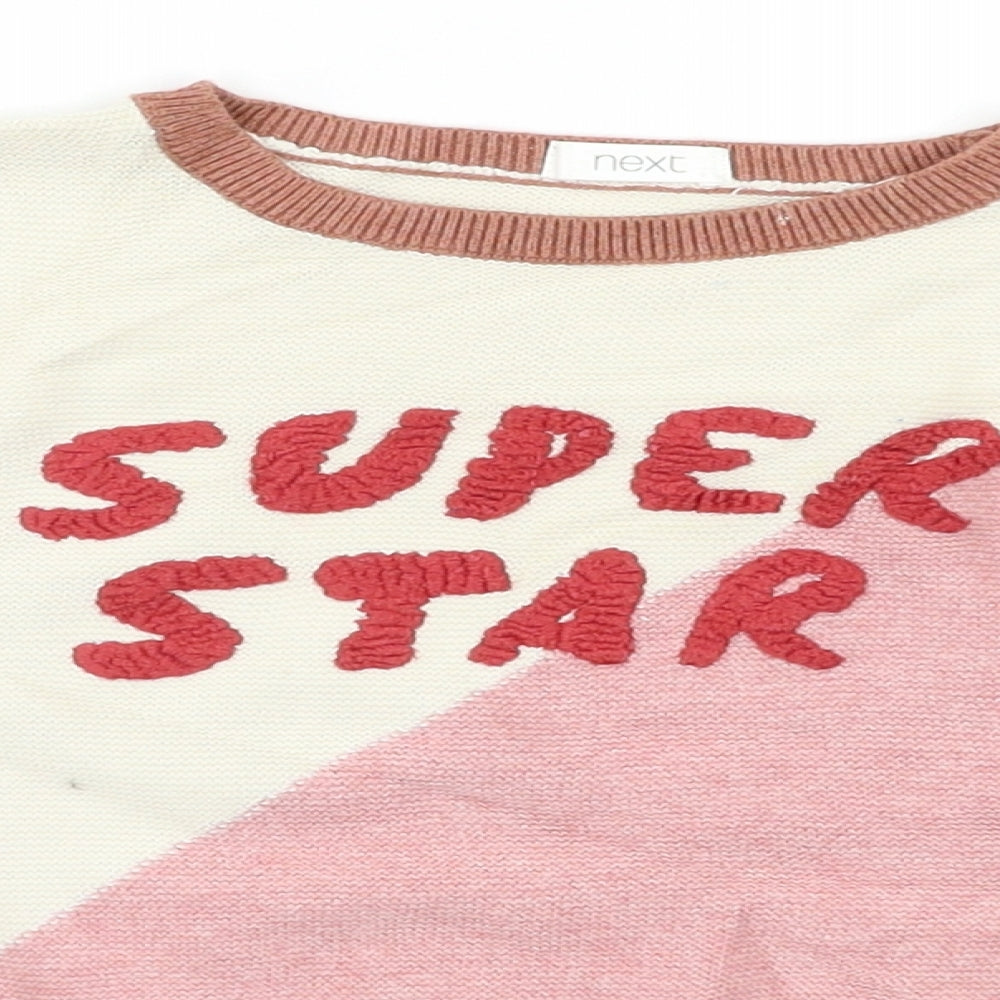 NEXT Girls Multicoloured Colourblock  Pullover Jumper Size 3-4 Years