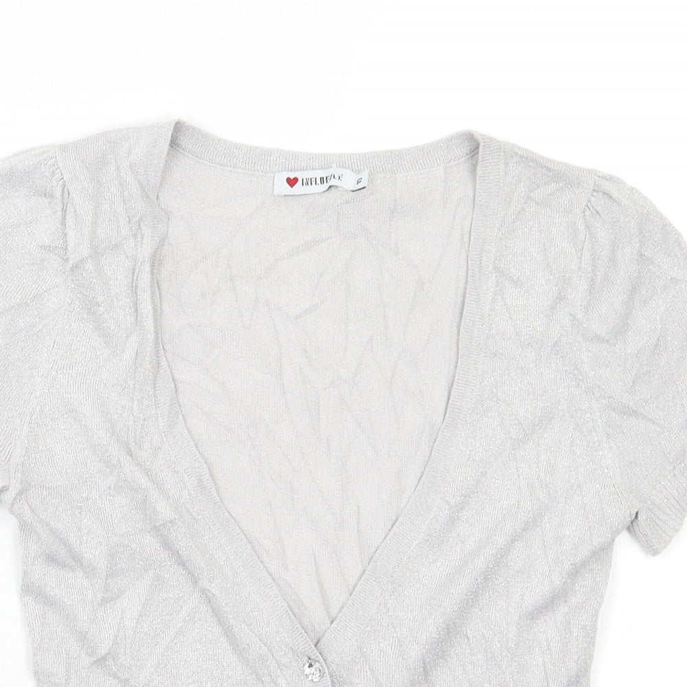 Influence Womens Silver   Cardigan Jumper Size 10