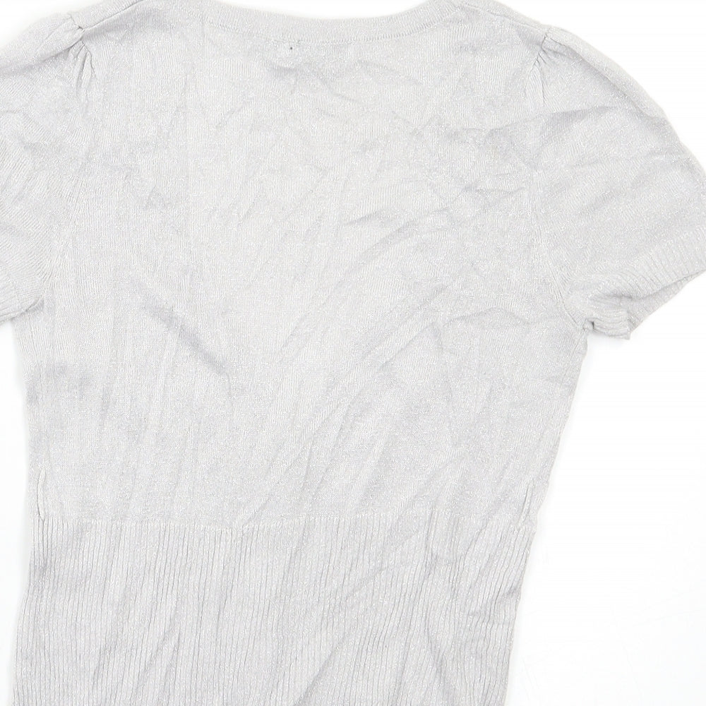 Influence Womens Silver   Cardigan Jumper Size 10