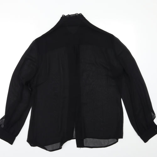 Planet Womens Black  Chiffon Basic Blouse Size 12  - Sheer