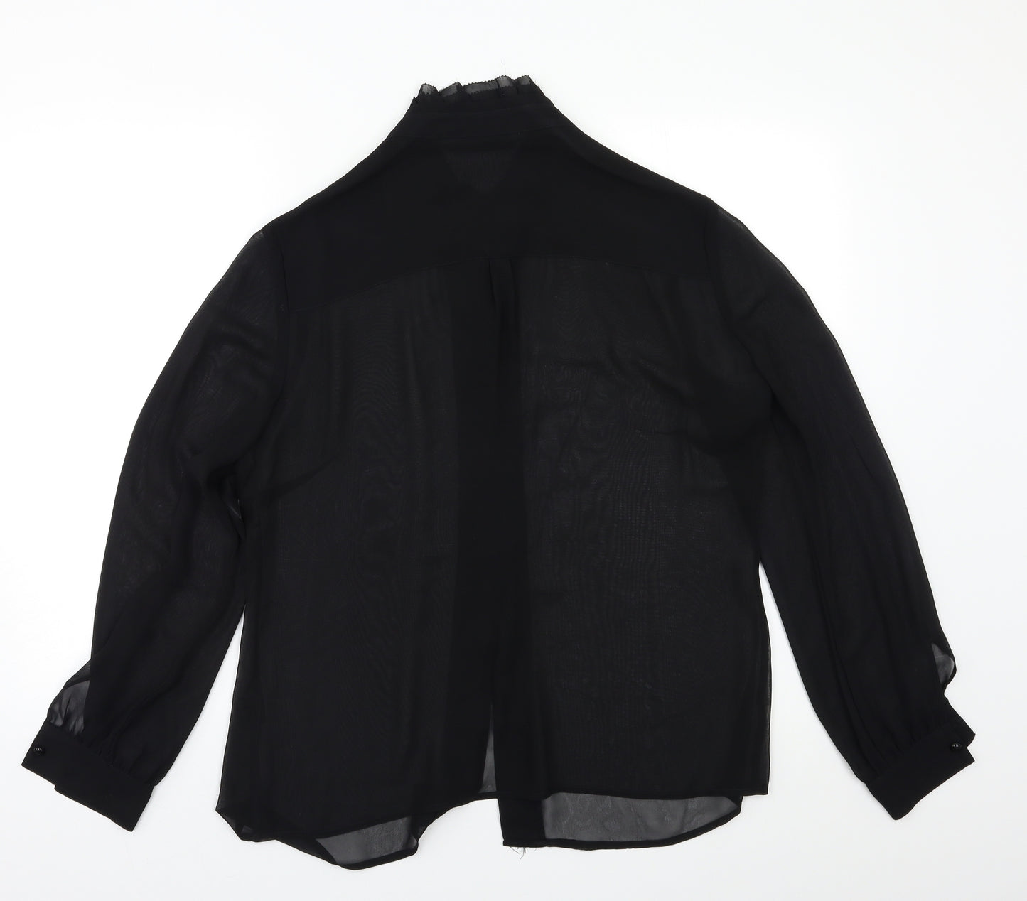 Planet Womens Black  Chiffon Basic Blouse Size 12  - Sheer