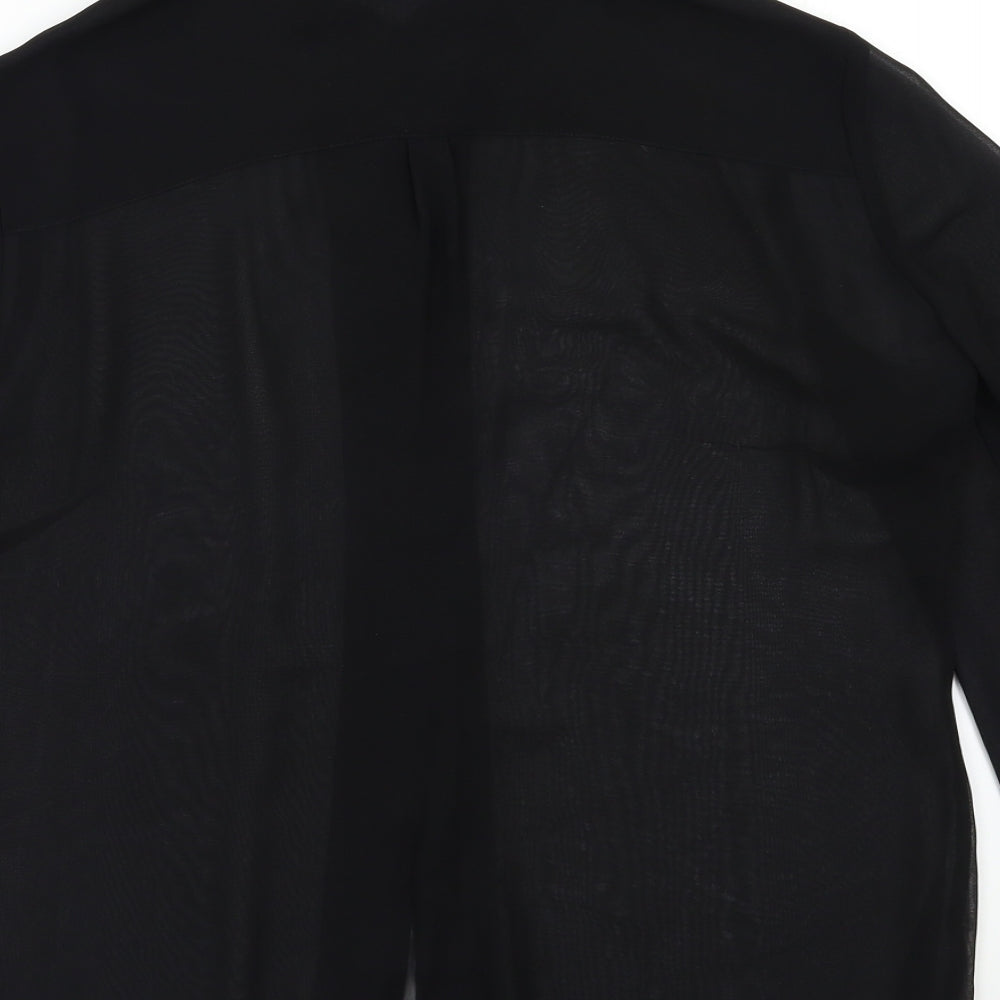 Planet Womens Black  Chiffon Basic Blouse Size 12  - Sheer