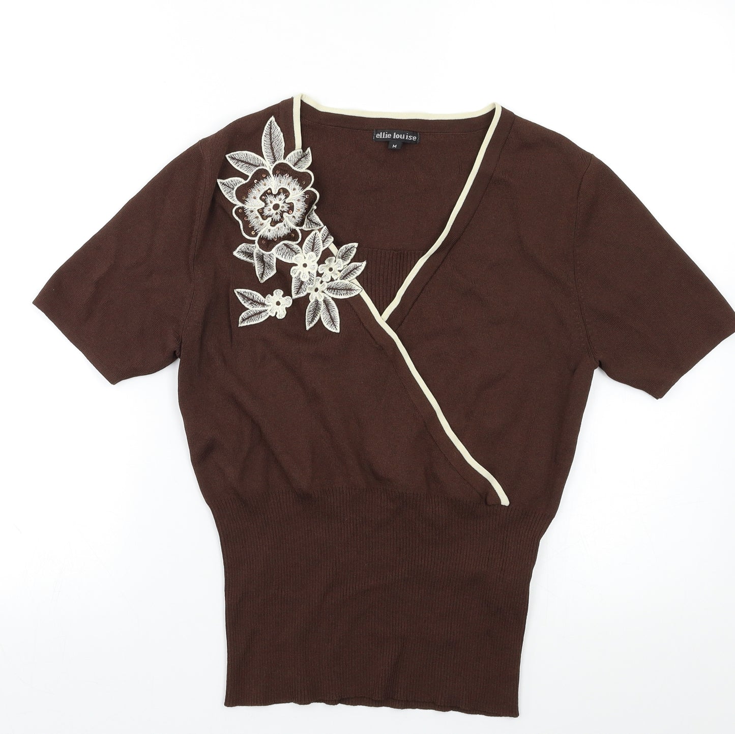 Ellie Louise Womens Brown   Basic Blouse Size M