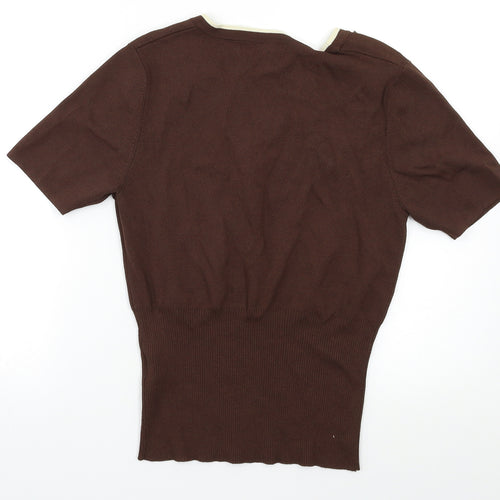 Ellie Louise Womens Brown   Basic Blouse Size M