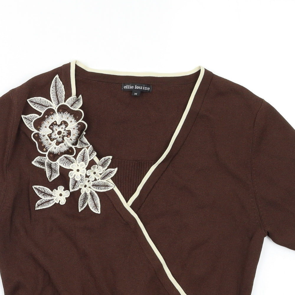 Ellie Louise Womens Brown   Basic Blouse Size M