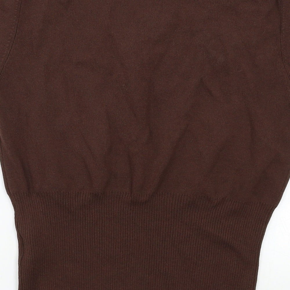 Ellie Louise Womens Brown   Basic Blouse Size M