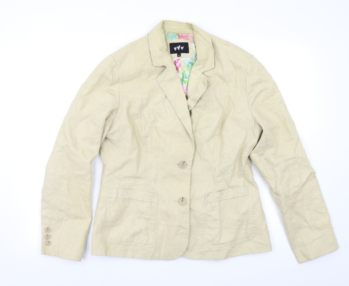 M&S Womens Beige   Jacket Blazer Size 14