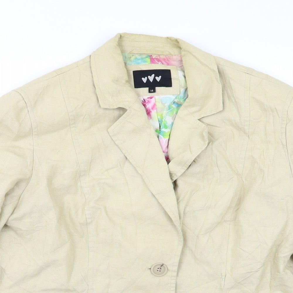 M&S Womens Beige   Jacket Blazer Size 14