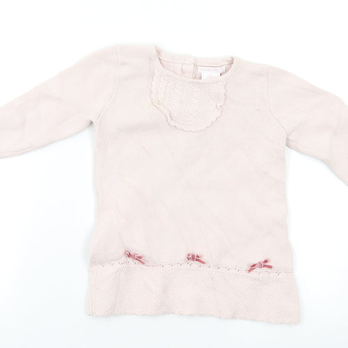 Shabby Chic Baby Pink   Henley Jumper Size 18-24 Months