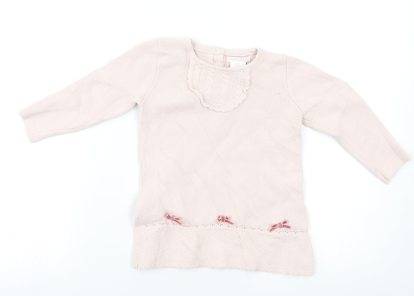 Shabby Chic Baby Pink   Henley Jumper Size 18-24 Months
