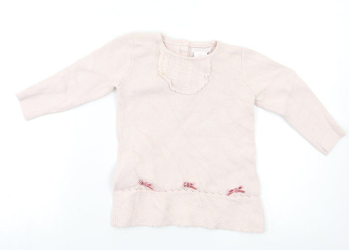Shabby Chic Baby Pink   Henley Jumper Size 18-24 Months