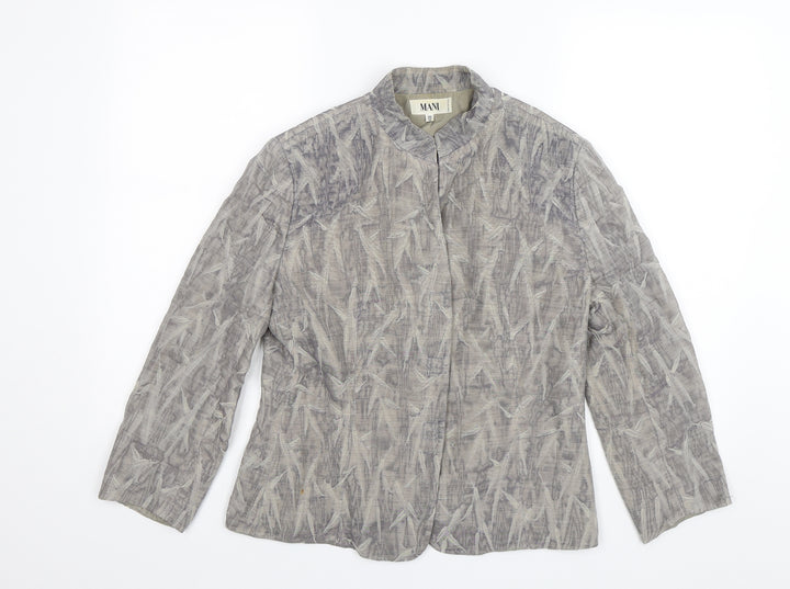 Mani Womens Grey Jacket Size 10