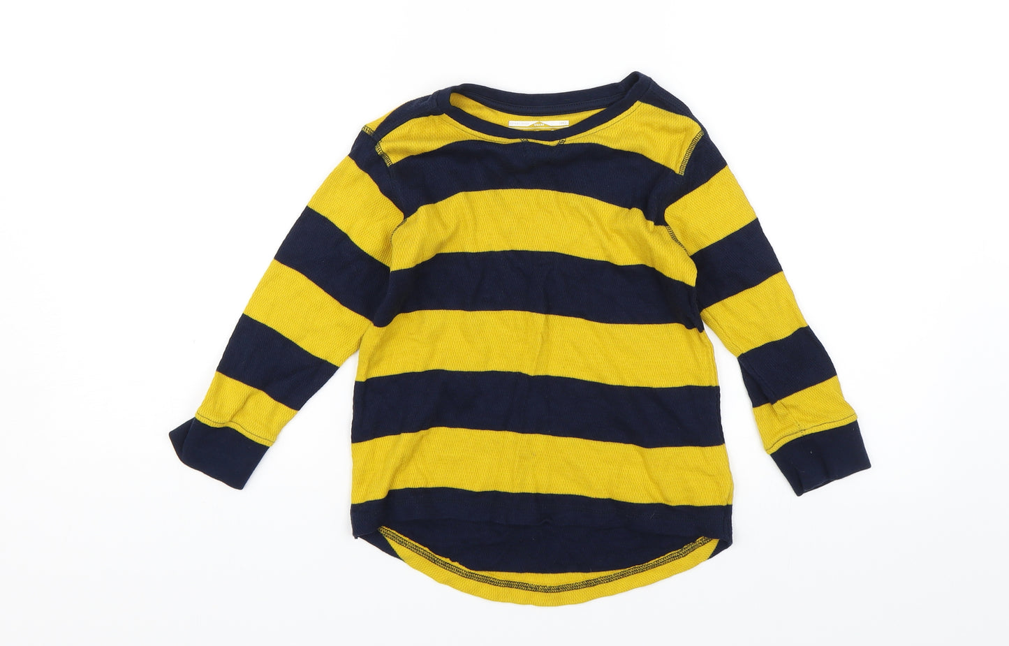 NEXT Boys Yellow Striped  Pullover Jumper Size 3-4 Years
