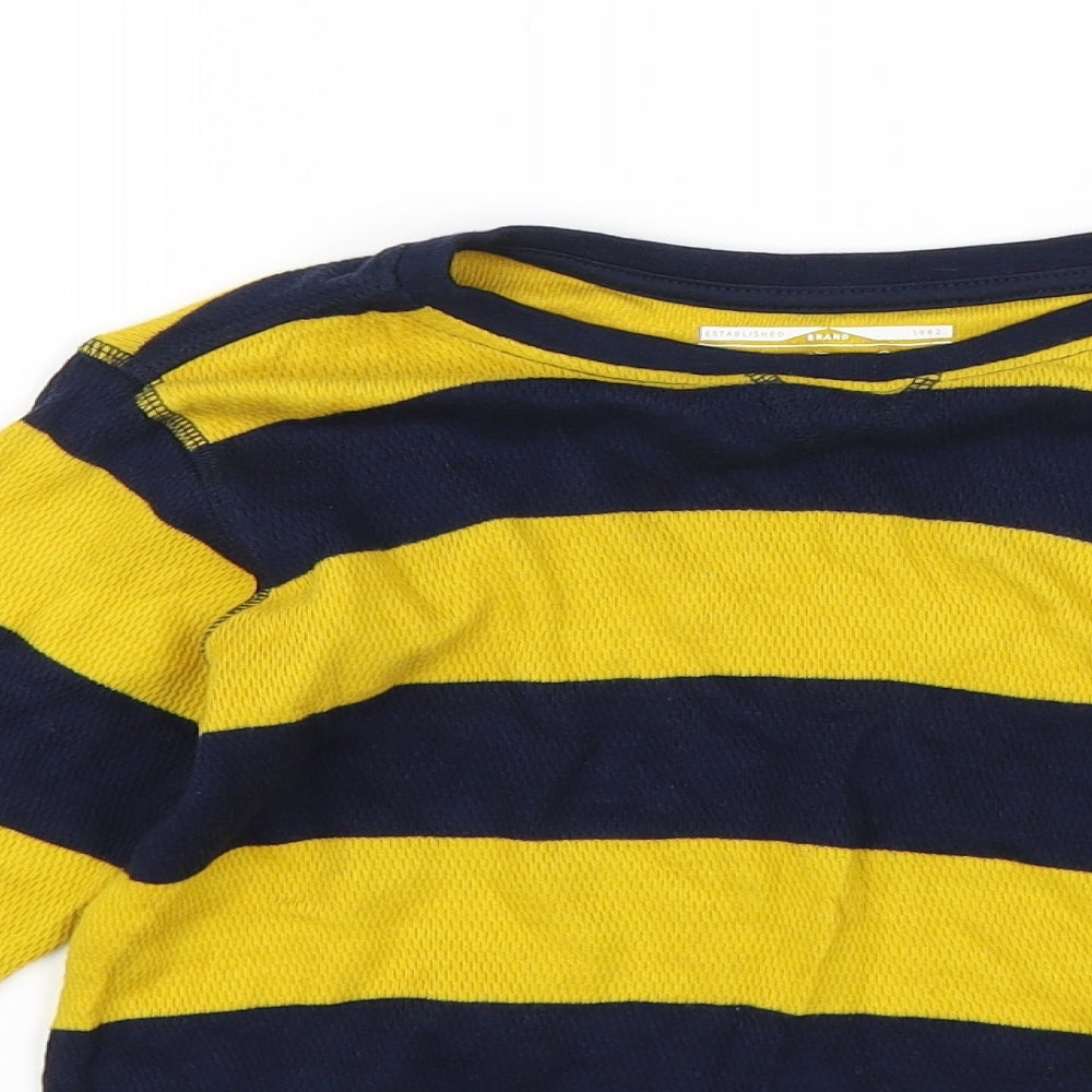 NEXT Boys Yellow Striped  Pullover Jumper Size 3-4 Years