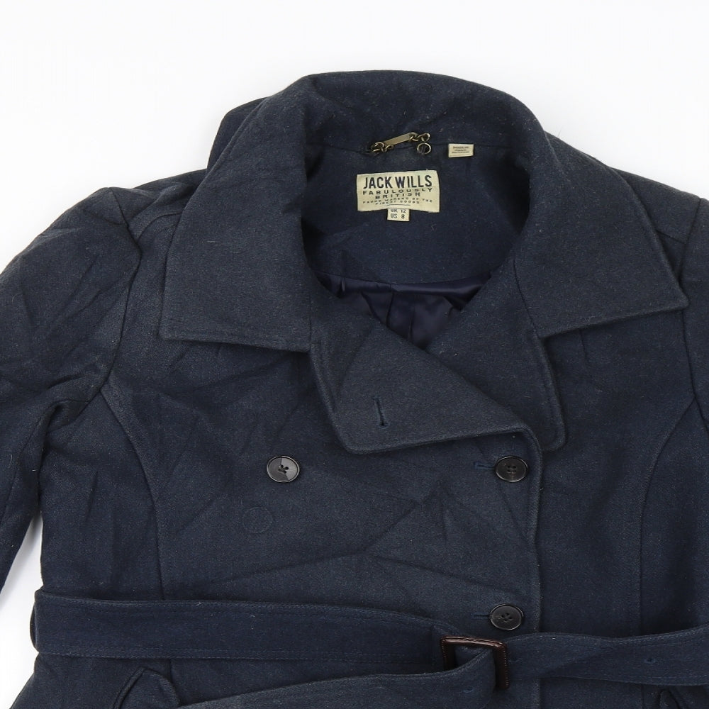 Jack Wills Womens Blue   Pea Coat Jacket Size 12