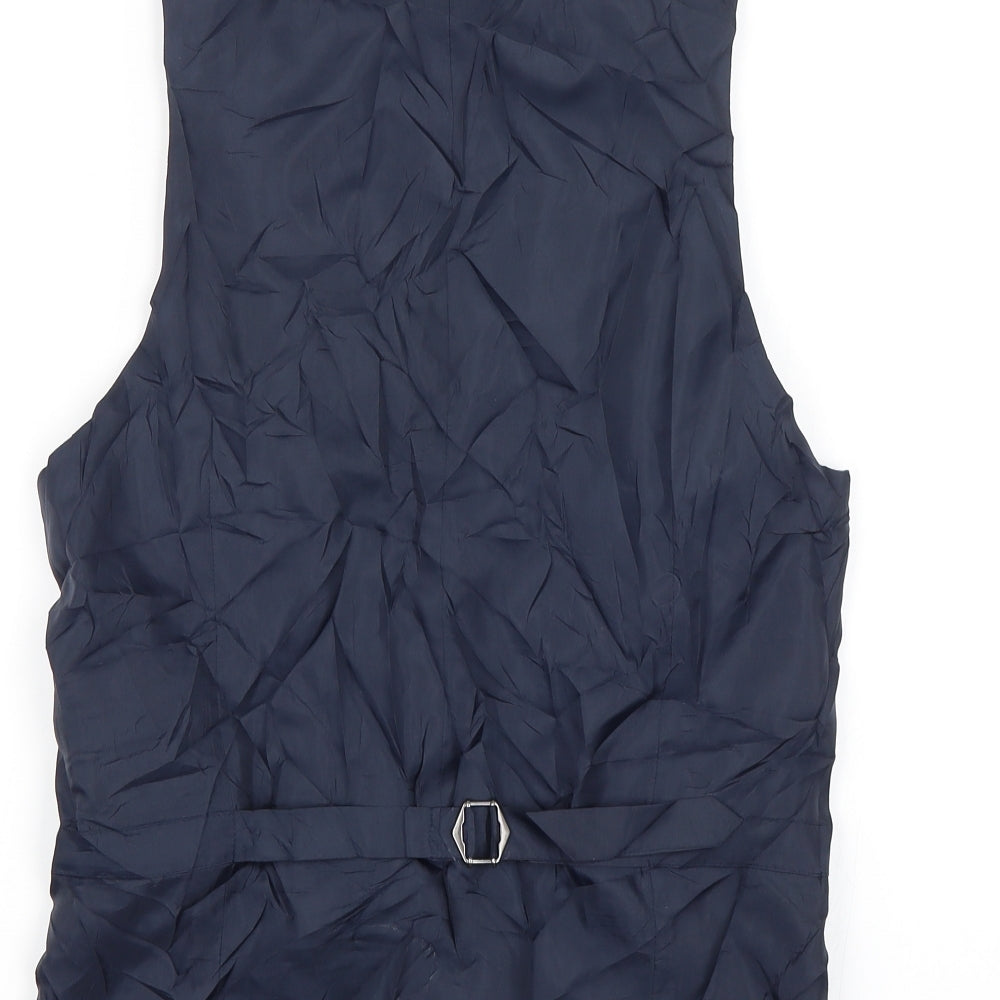 M&S Mens Blue   Jacket Suit Waistcoat Size S