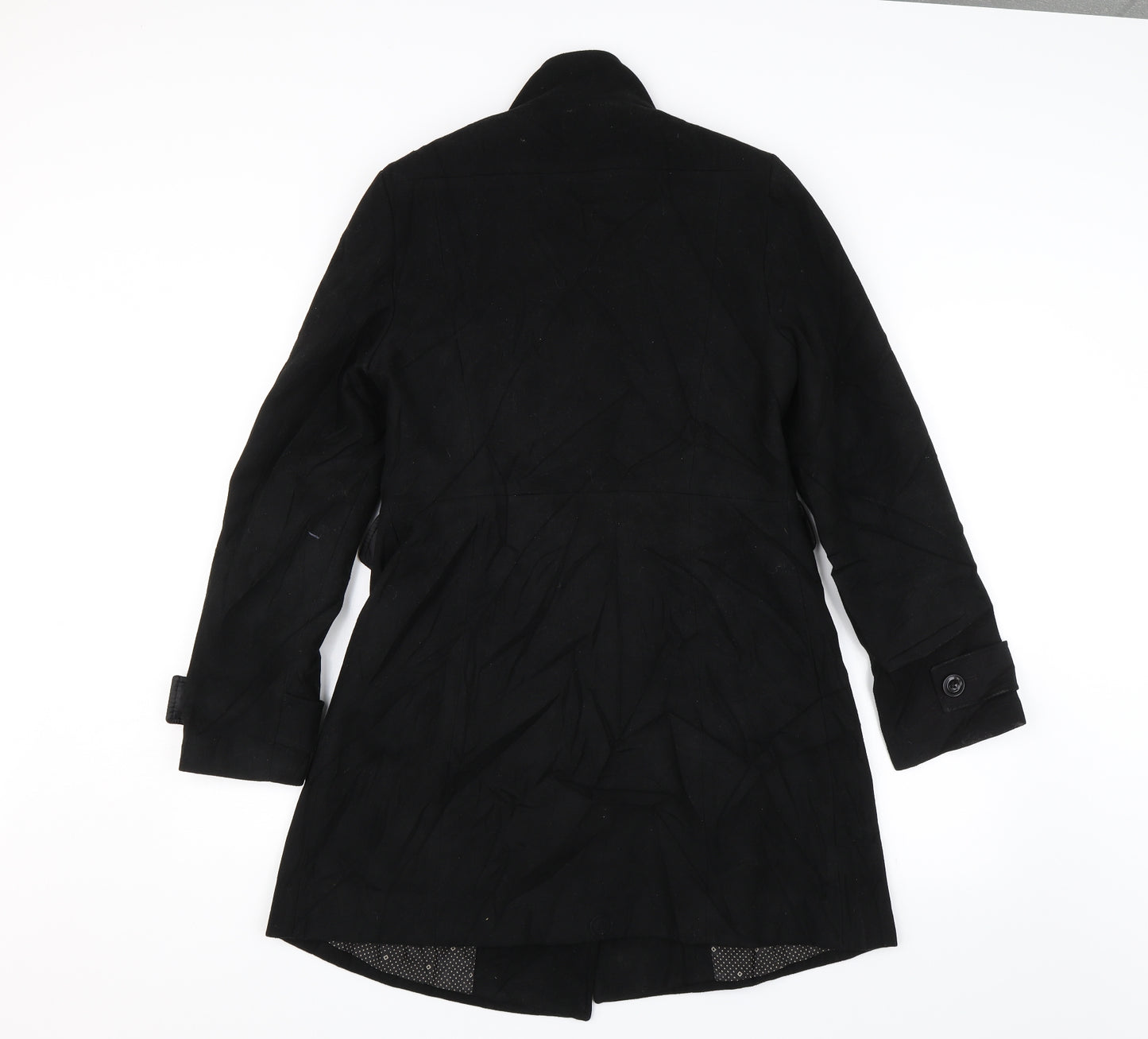 M&S Womens Black   Overcoat Jacket Size 8