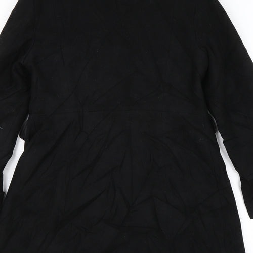 M&S Womens Black   Overcoat Jacket Size 8