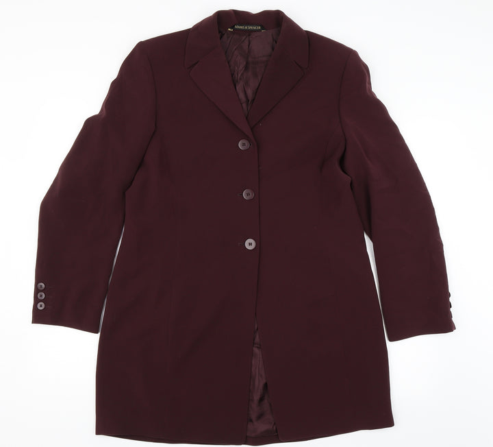 Marks and Spencer Womens Red   Overcoat Jacket Size 14