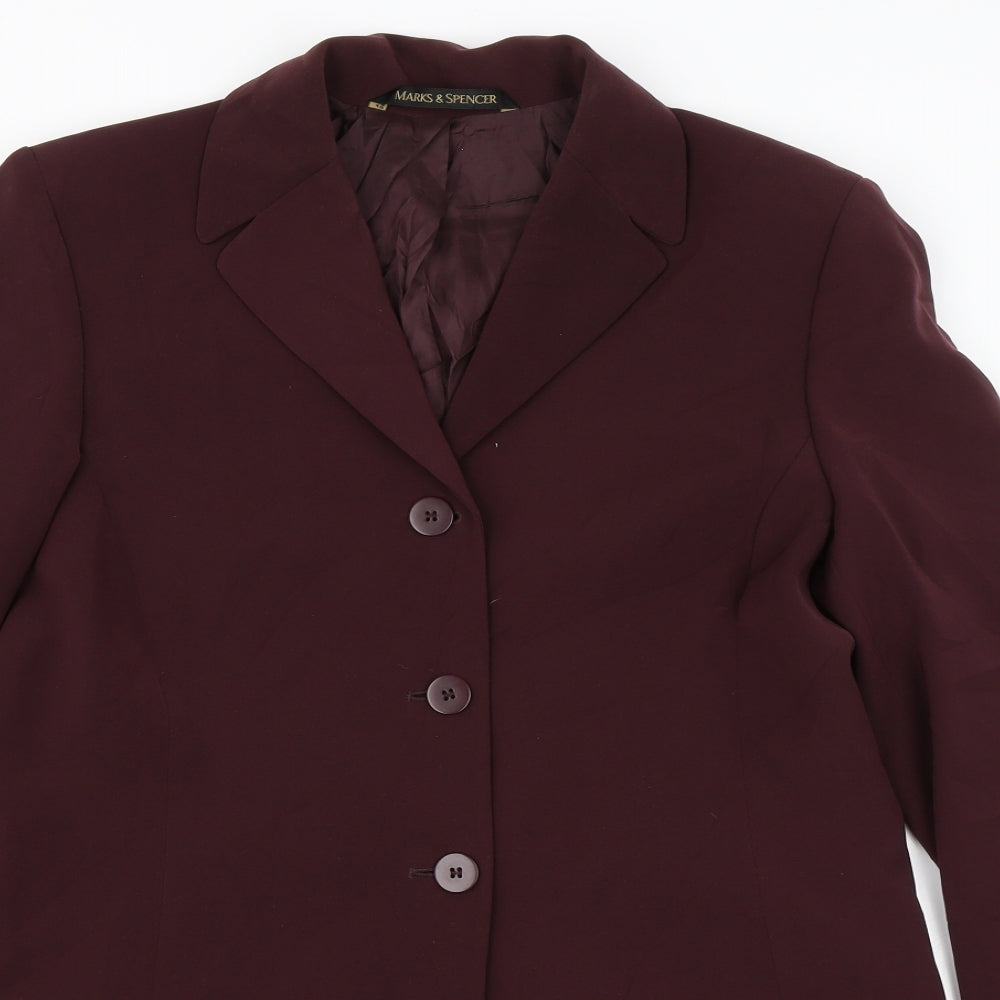 Marks and Spencer Womens Red   Overcoat Jacket Size 14