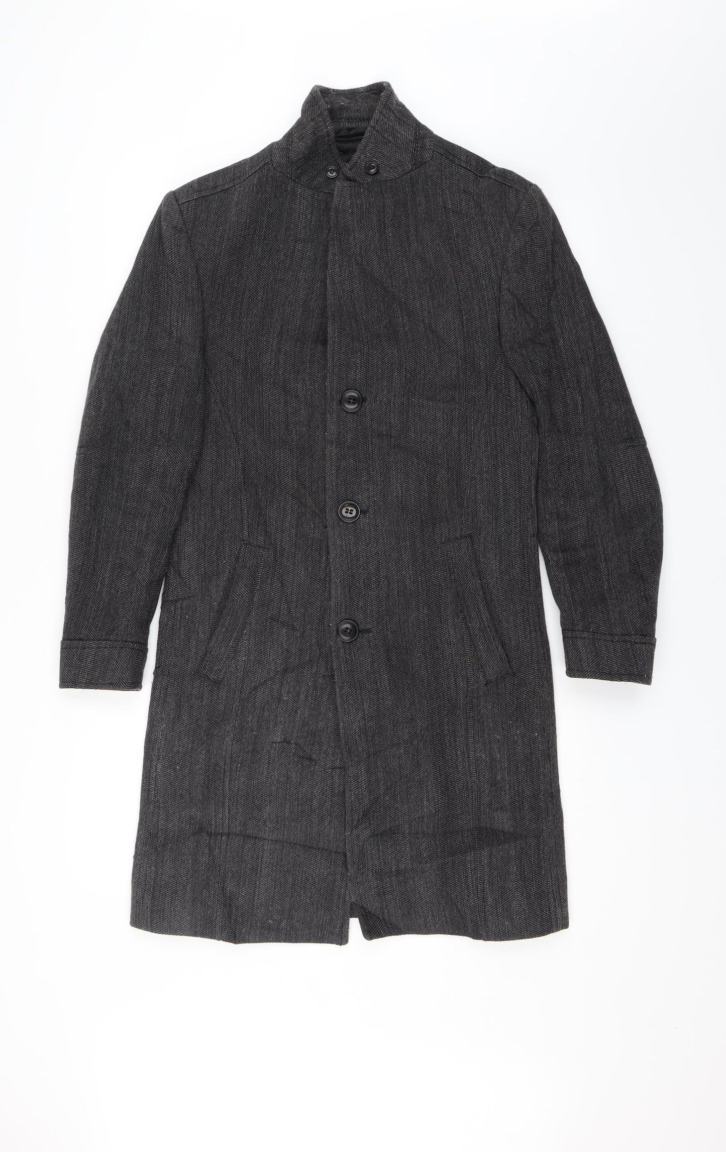 Zara Mens Grey   Overcoat Jacket Size S