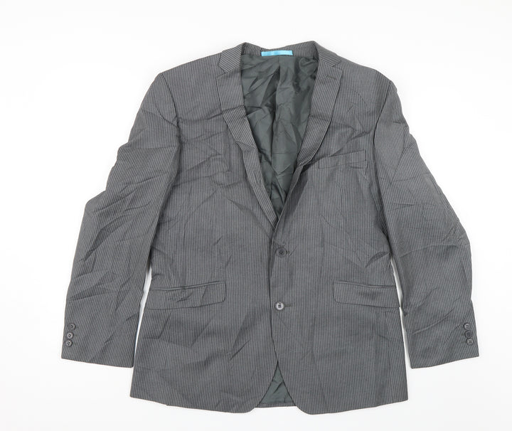 Burton Mens Grey Striped  Jacket Blazer Size 42