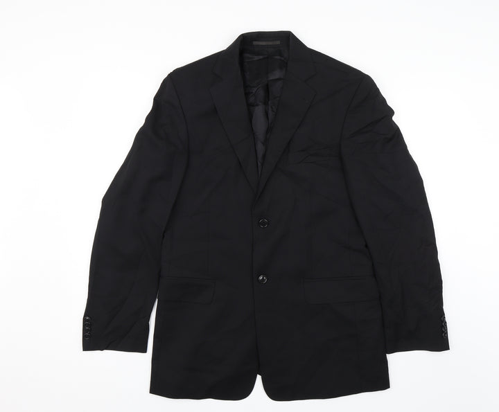Lanificio Mens Black   Jacket Suit Jacket Size 38