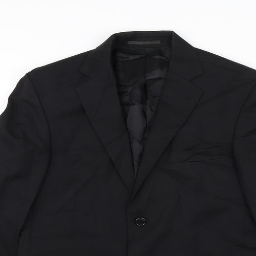 Lanificio Mens Black   Jacket Suit Jacket Size 38