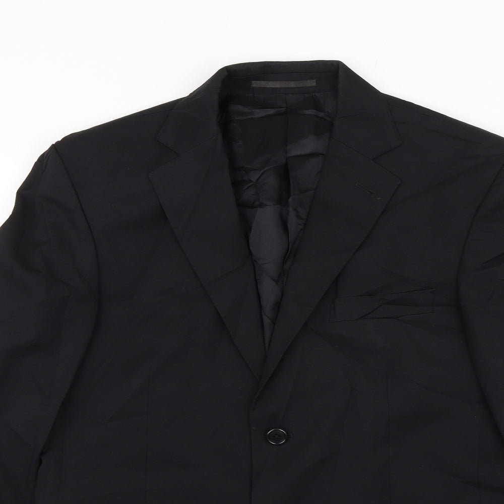 Lanificio Mens Black   Jacket Suit Jacket Size 38