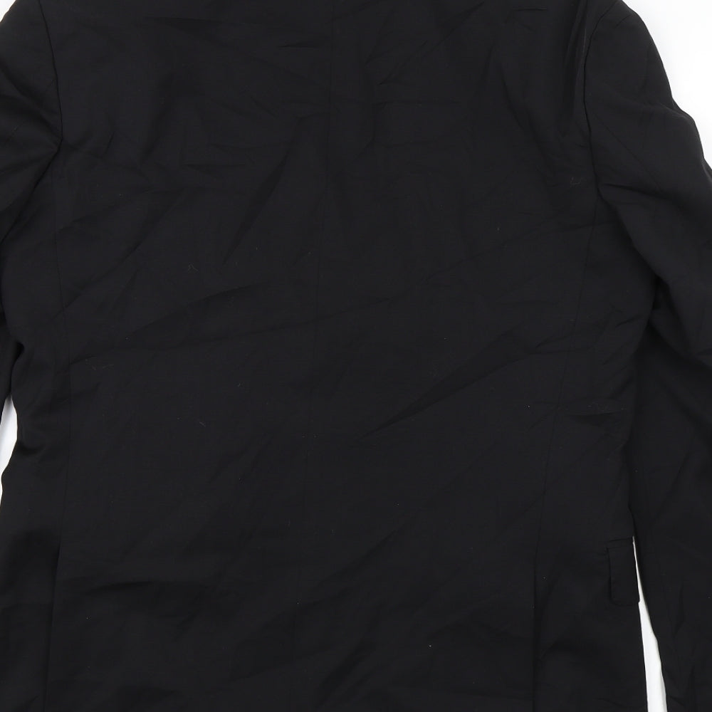 Lanificio Mens Black   Jacket Suit Jacket Size 38