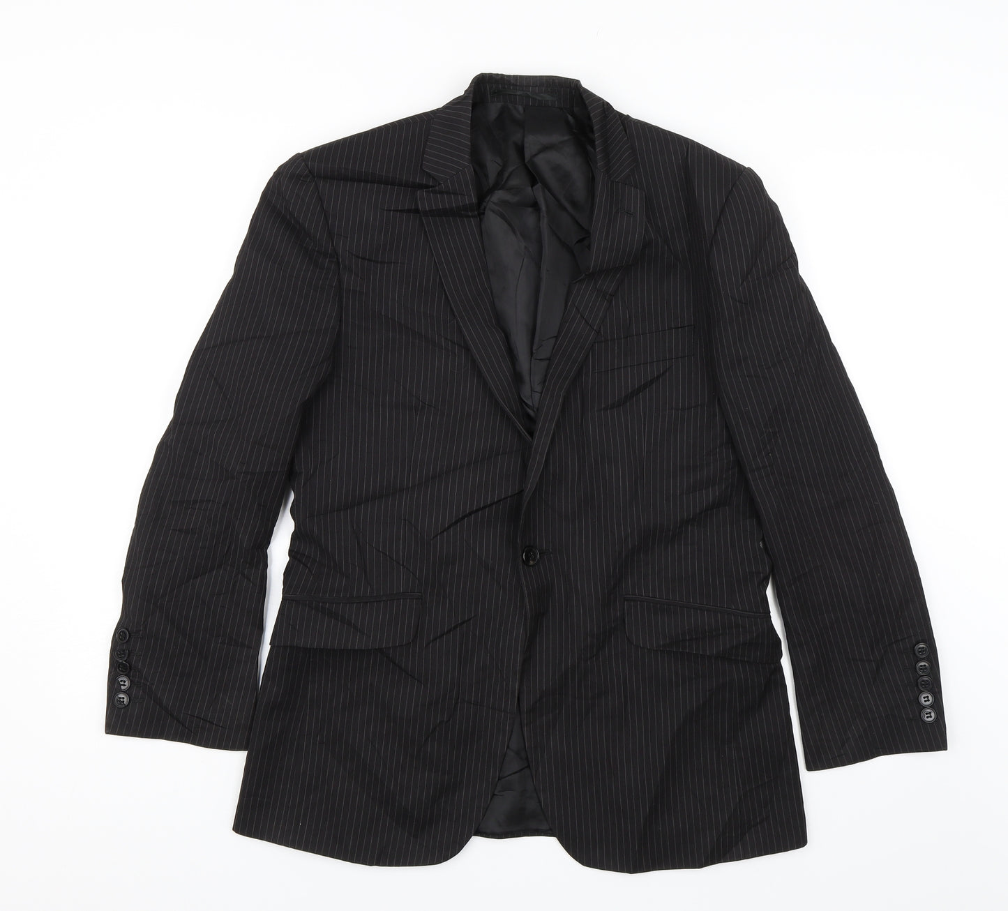 Cartel Mens Black Striped  Jacket Suit Jacket Size 38