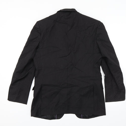 Cartel Mens Black Striped  Jacket Suit Jacket Size 38