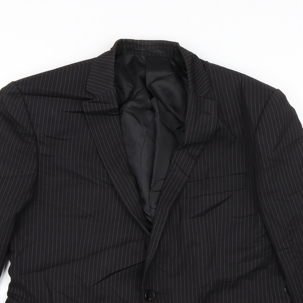 Cartel Mens Black Striped  Jacket Suit Jacket Size 38