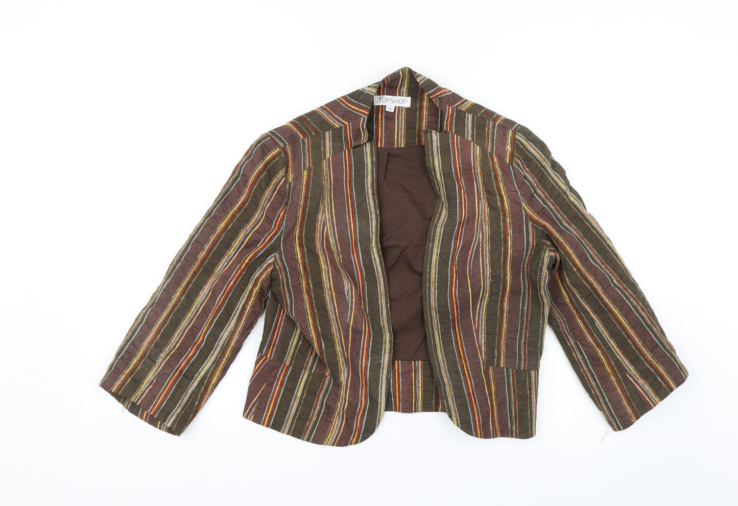 Topshop Womens Brown Striped  Jacket  Size 12