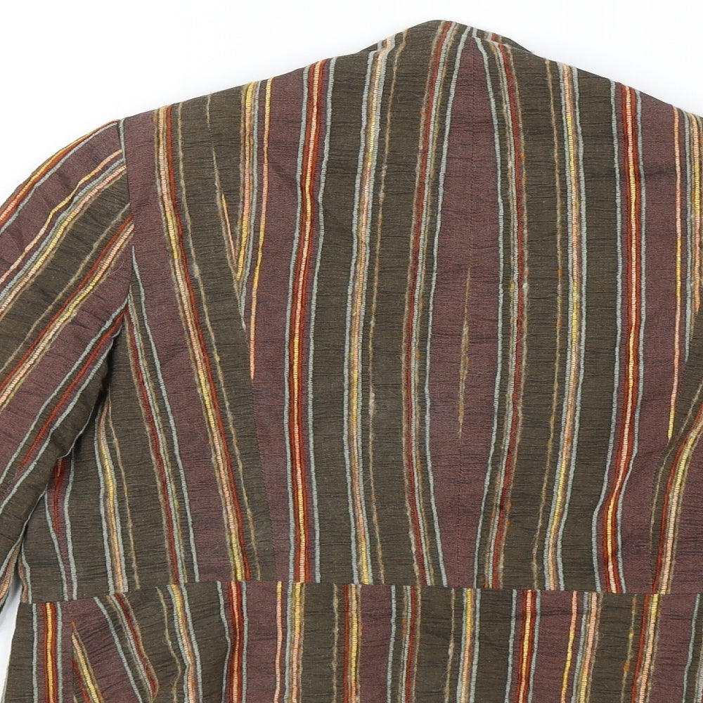 Topshop Womens Brown Striped  Jacket  Size 12