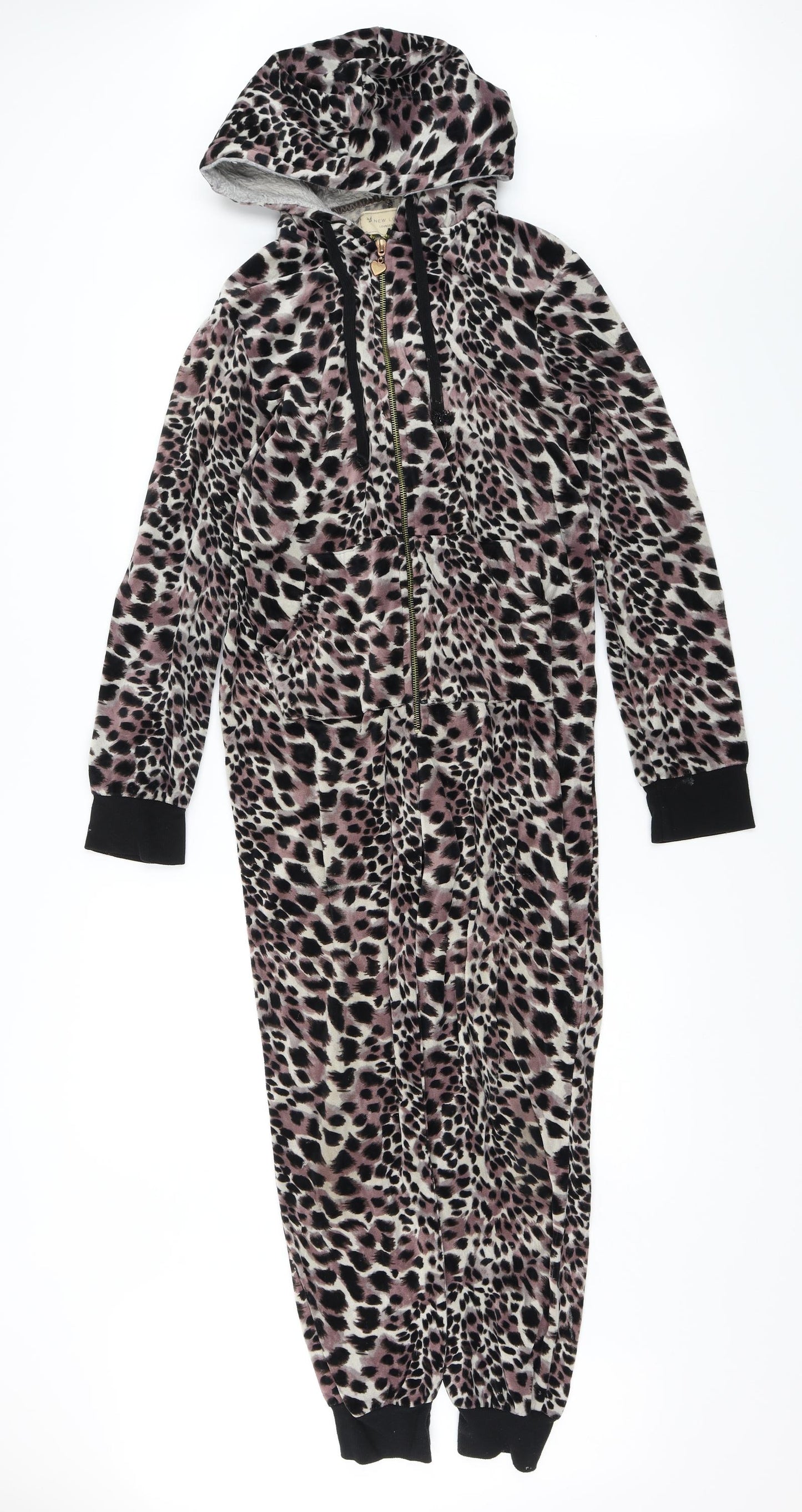 New Look Womens Black Animal Print  Top One Piece Size S