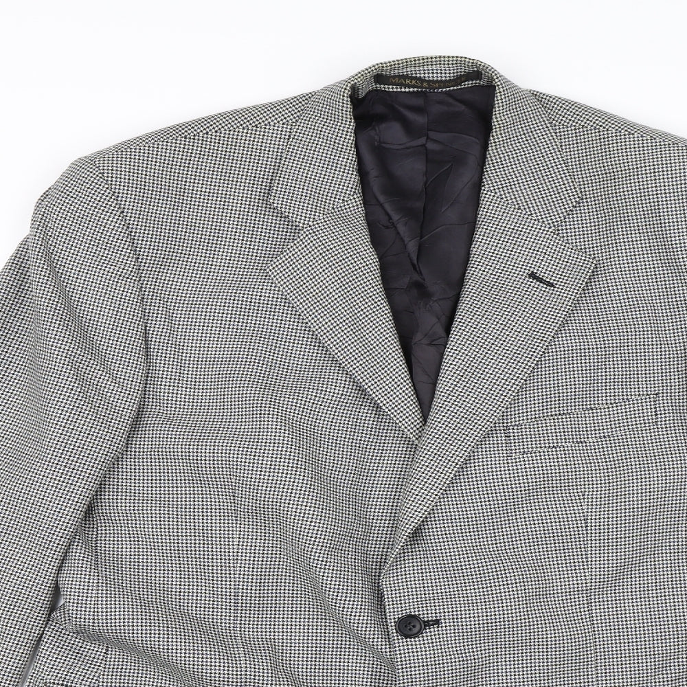 Marks and Spencer Mens Grey Check  Jacket Suit Jacket Size 42