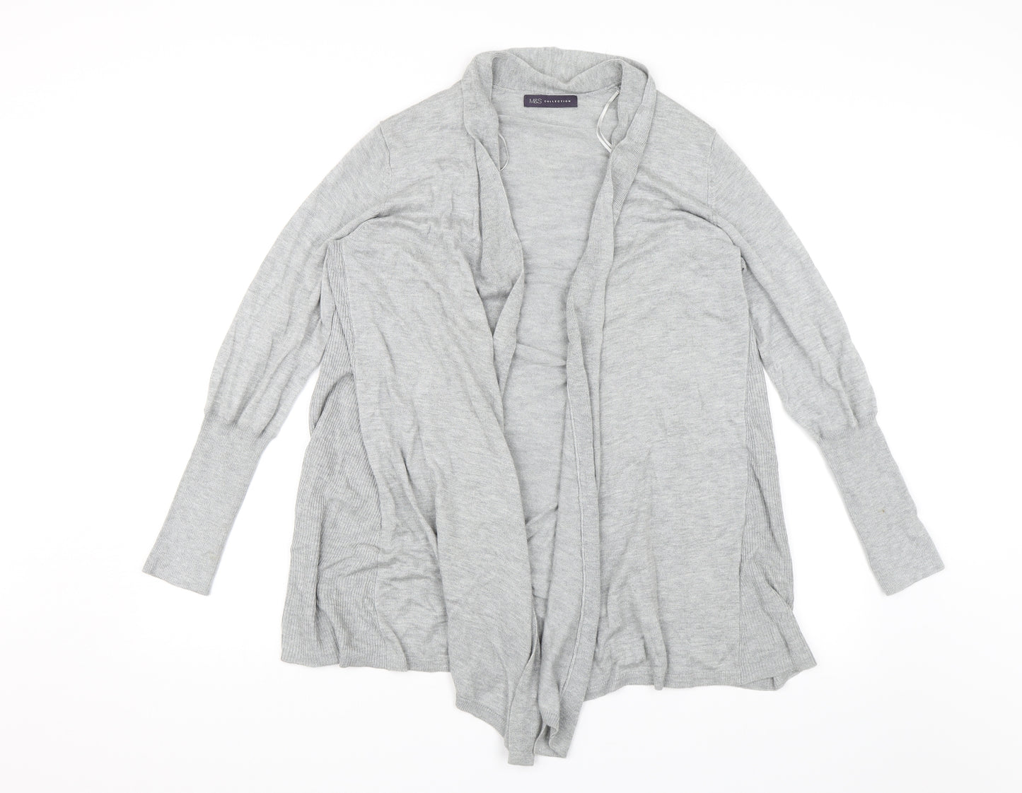 M&S Womens Grey   Cardigan Jumper Size M