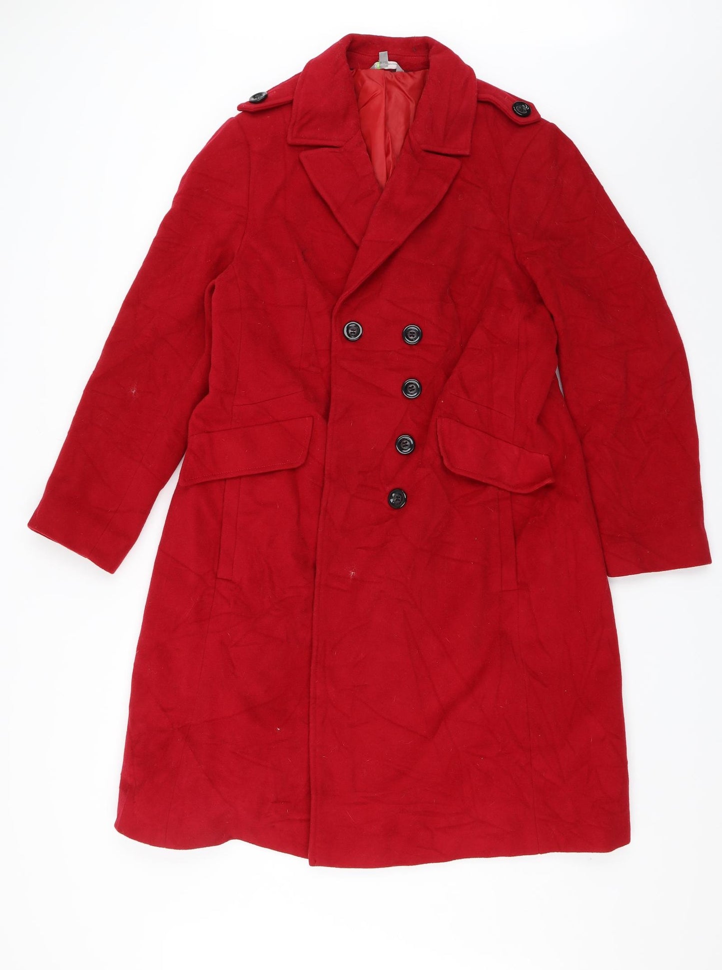 M&S Womens Red   Pea Coat Jacket Size 20