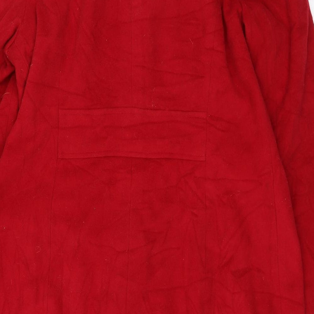 M&S Womens Red   Pea Coat Jacket Size 20