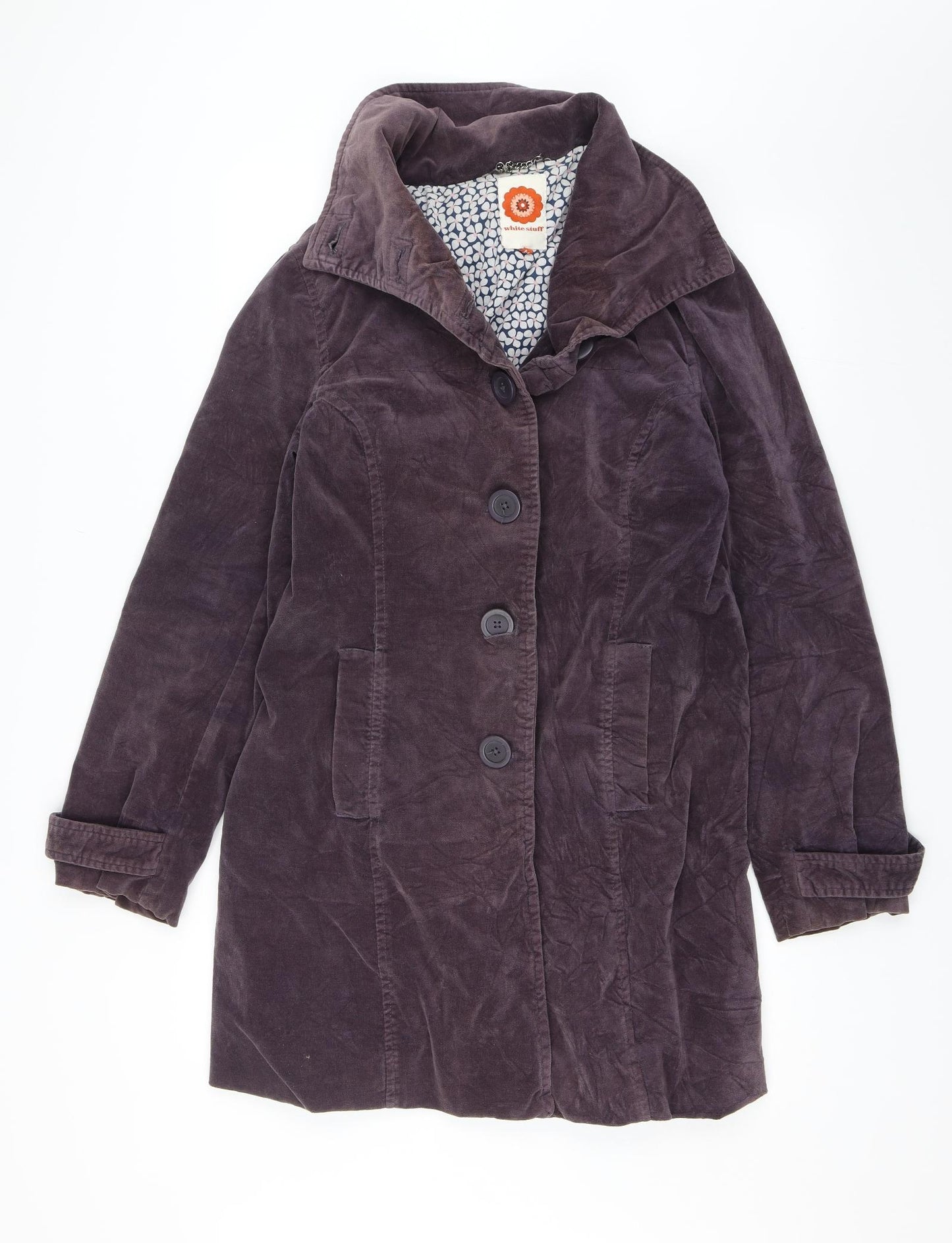 White Stuff Womens Purple   Pea Coat Jacket Size 14