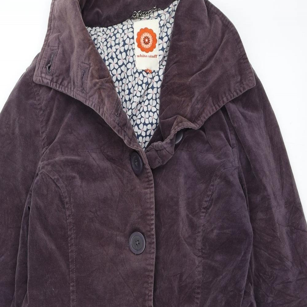 White Stuff Womens Purple   Pea Coat Jacket Size 14