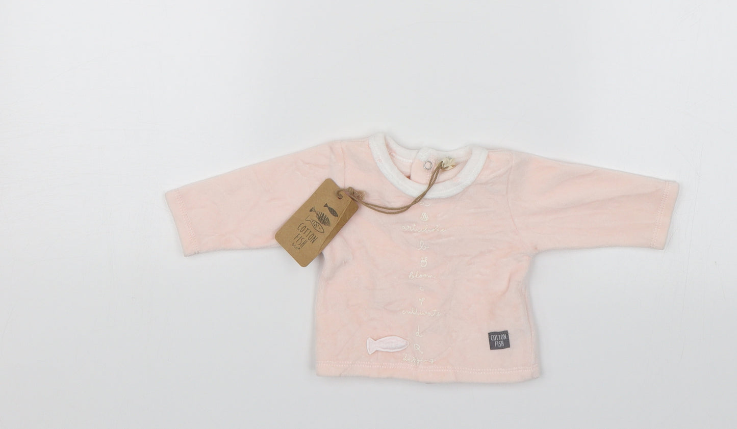 Cotton Fish Baby Pink   Pullover Jumper Size 0-3 Months