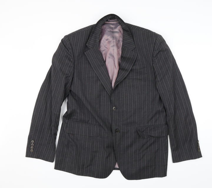 NEXT Mens Grey Striped  Jacket Suit Jacket Size 42