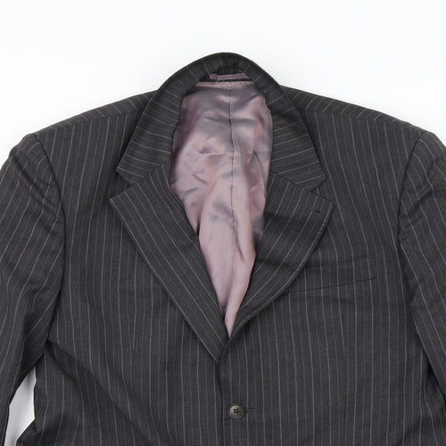 NEXT Mens Grey Striped  Jacket Suit Jacket Size 42